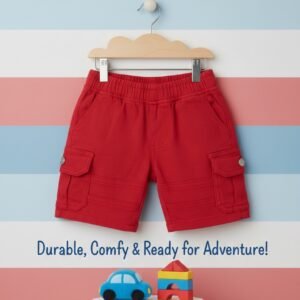 Toddler Red Cargo Shorts – Durable, Comfy & Adventure-Ready