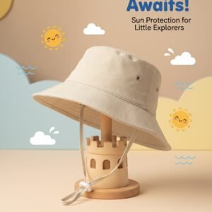 Kids Sun Bucket Hat with Chin Strap – Lightweight & Sun-Safe