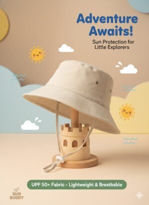 Kids Sun Bucket Hat with Chin Strap – Lightweight & Sun-Safe