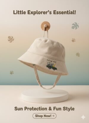 Toddler Adventure Bucket Hat – Soft, Secure & Sun-Ready