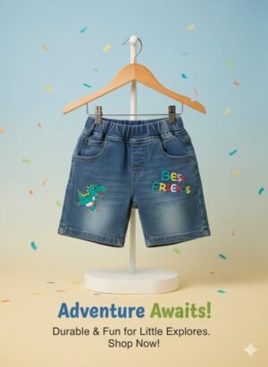 Toddler Denim Graphic Shorts – Fun, Durable & Adventure-Ready