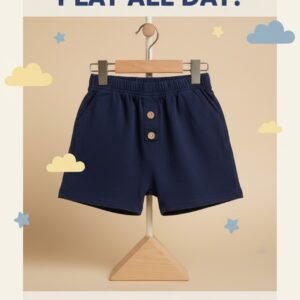 Toddler Navy Play Shorts – Soft, Comfy & Play-All-Day Style
