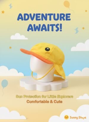 Toddler Sun Hat with Neck Flap – Cute, Comfy & Sun-Safe