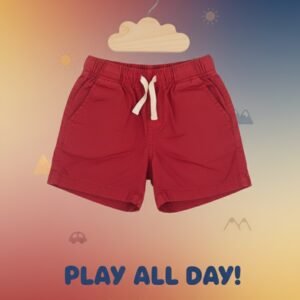 Toddler Boys Red Play Shorts – Soft, Durable & Play-All-Day Comfort