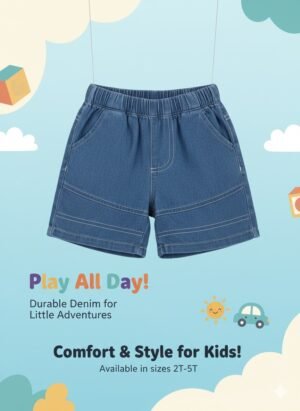 Toddler Denim Play Shorts – Durable & Comfy for All-Day Adventures
