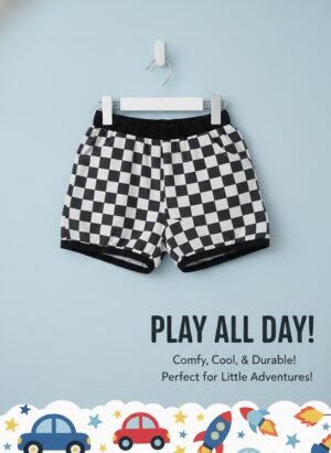 Toddler Checkered Play Shorts – Comfy, Cool & Durable