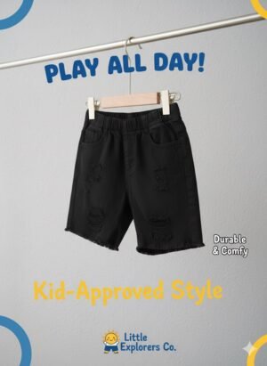 Unisex Toddler Distressed Shorts – Durable, Comfy & Play-Ready