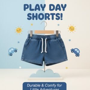 Toddler Denim Play Day Shorts – Durable & Comfy for Little Adventures