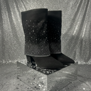 Women’s Rhinestone Mid-Calf Boots – Elegant, Sparkling & Statement Style