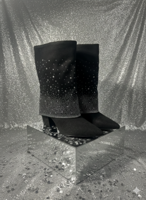 Women’s Rhinestone Mid-Calf Boots – Elegant, Sparkling & Statement Style