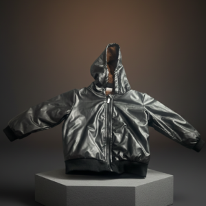Toddler Faux Leather Hooded Jacket – Warm, Stylish & Cozy