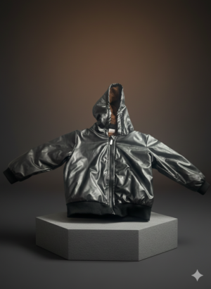 Toddler Faux Leather Hooded Jacket – Warm, Stylish & Cozy