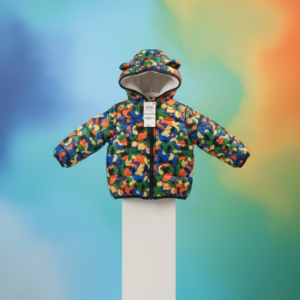 Toddler Colorful Hooded Puffer Jacket – Warm, Lightweight & Playful Winter Coat