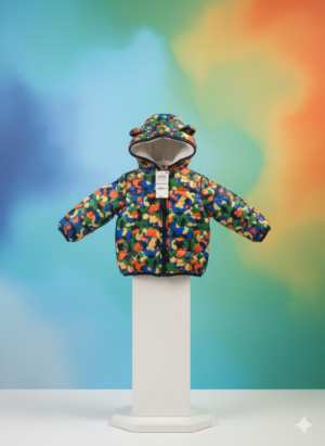 Toddler Colorful Hooded Puffer Jacket – Warm, Lightweight & Playful Winter Coat