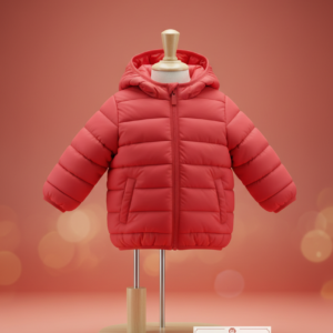 Toddler Red Winter Puffer Jacket – Lightweight, Warm & Cozy Hooded Coat