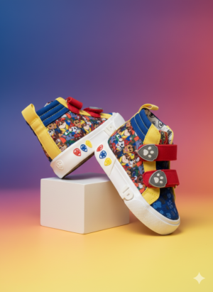 Toddler Character Velcro High-Top Sneakers – Fun, Durable & Easy On/Off