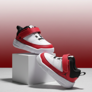 Toddler Red & White Velcro Sneakers – Lightweight, Supportive Everyday Shoes