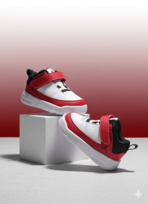 Toddler Red & White Velcro Sneakers – Lightweight, Supportive Everyday Shoes