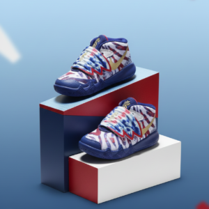 Toddler Patriotic High-Top Sneakers – Red, White & Blue Lightweight Kids Shoes