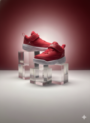 Jordan Toddler Velcro Sneakers – Red & White Lightweight Athletic Shoes