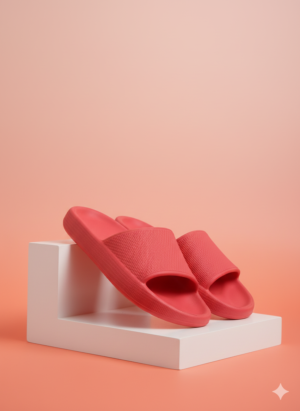 Unisex Red Comfort Slide Sandals – Lightweight Cushioned Everyday Slides