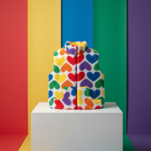 Women’s Custom-Made Heart Print Vest – Cozy, Colorful & Unique