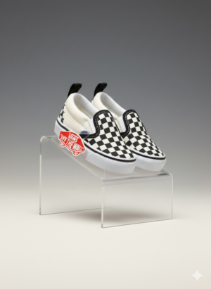 Vans Toddler Classic Checkerboard Slip-On Shoes – Black & White