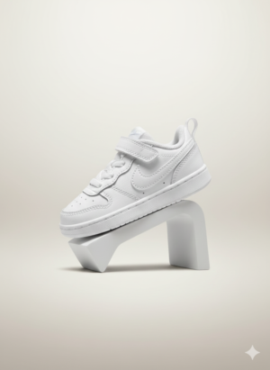 Nike Toddler Court-Style Velcro Sneakers – All-White | Lightweight & Everyday Comfort