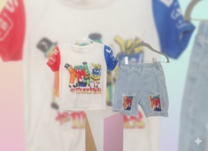 Toddler Graphic T-Shirt & Denim Shorts Set – 2-Piece Outfit