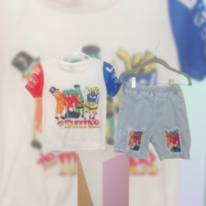 Toddler Graphic T-Shirt & Denim Shorts Set – 2-Piece Outfit