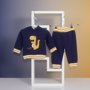 Toddler Boys Dinosaur Sweatshirt & Jogger Pants Set – Cozy Two-Piece Outfit