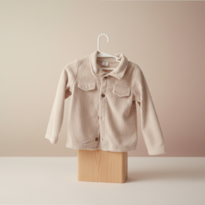 Toddler Beige Corduroy Button-Up Jacket – Soft, Classic & Lightweight Outerwear