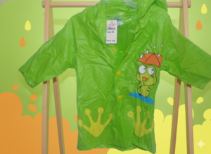 Toddler Frog Raincoat with Hood – Waterproof Lightweight Jacket