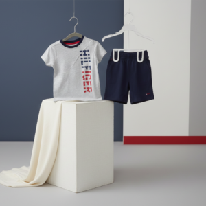 Tommy-Inspired Kids T-Shirt & Shorts Set – Classic Everyday Outfit