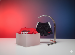 Nike Toddler 2-Piece Set – Red Graphic Tee & Black Shorts