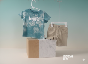 Levi’s Toddler Tie-Dye T-Shirt & Khaki Shorts Set – Casual Everyday Outfit