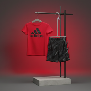 Kids Performance Tee & Shorts Set – Red & Black