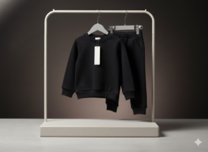 Kids Classic Black Two-Piece Tracksuit Set