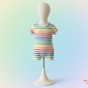 Rainbow Stripe Baby Romper – Soft Cotton One-Piece