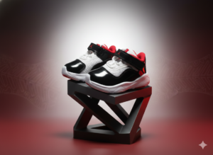 Toddler Black, White & Red Athletic Sneakers