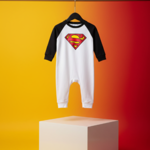 Baby Superhero Long-Sleeve Romper – Soft Cotton One-Piece Outfit