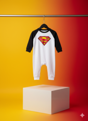 Baby Superhero Long-Sleeve Romper – Soft Cotton One-Piece Outfit