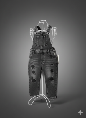 Toddler Distressed Denim Overalls