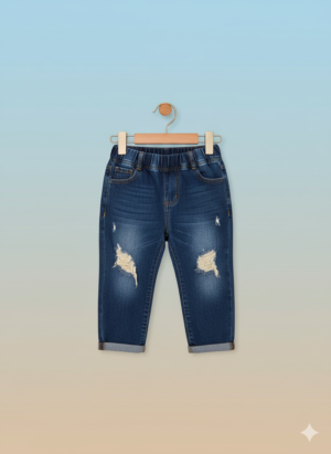 Kids Distressed Stretch Denim Jeans