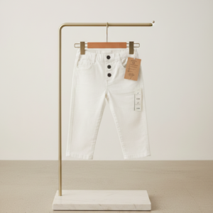 Kids Classic White Button-Front Pants