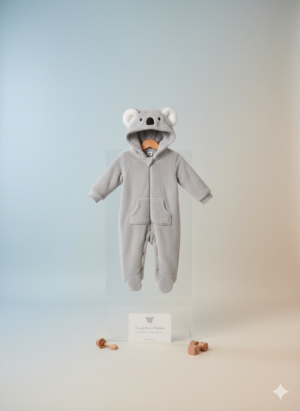 Baby Koala Hooded Fleece Onesie – Soft & Cozy One-Piece Outfit