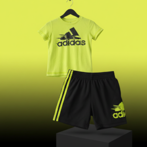 Adidas Kids Neon Performance Tee & Shorts Set