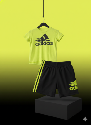 Adidas Kids Neon Performance Tee & Shorts Set