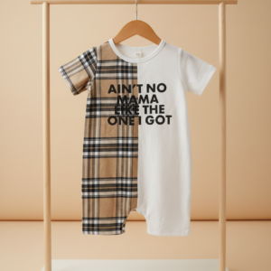 Baby “Ain’t No Mama Like the One I Got” Patchwork Romper