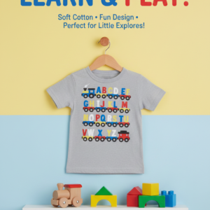 ABC Train Learning Tee – Fun Alphabet Shirt for Kids